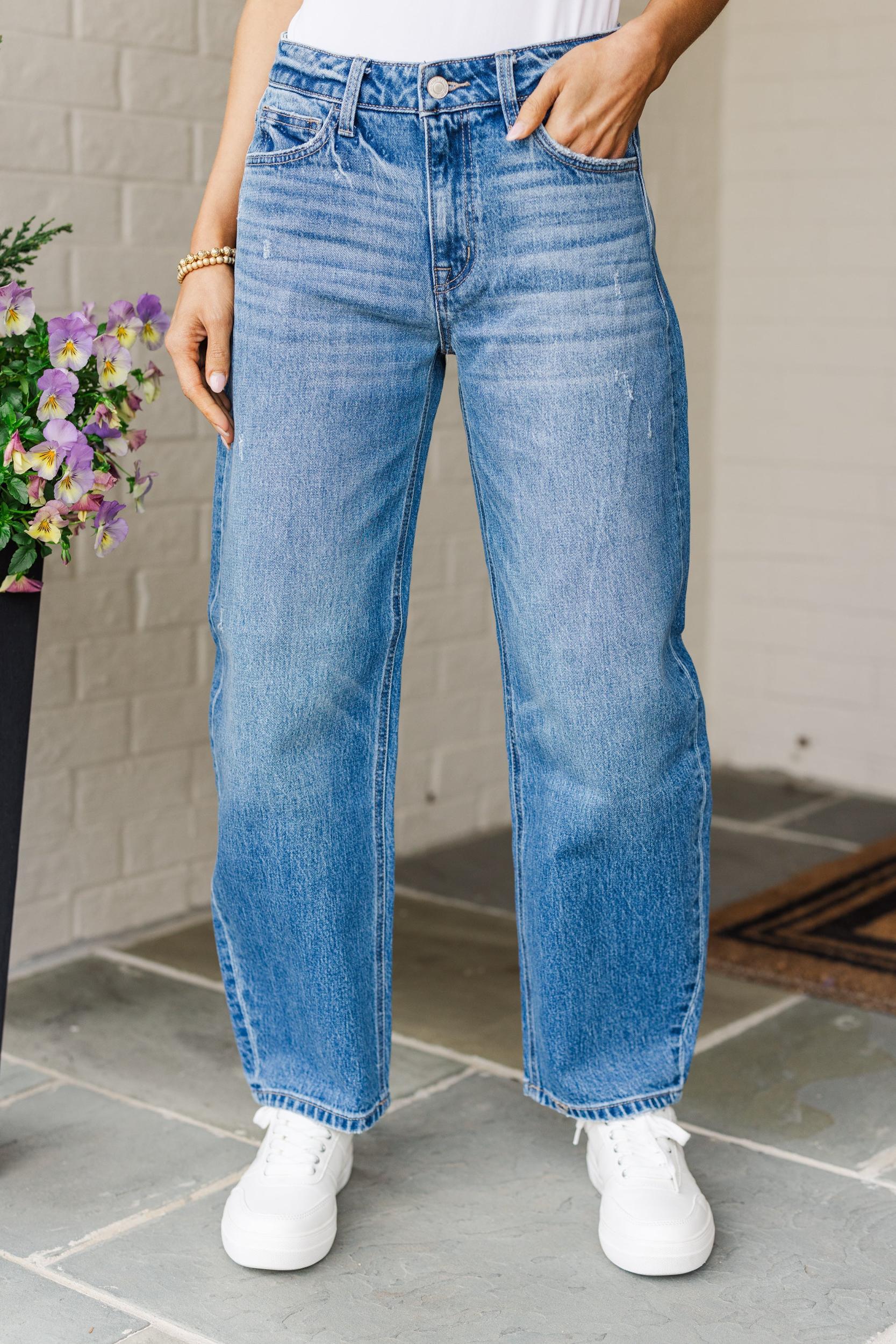 Love Like This Medium Wash Barrel Jeans Female Product Image