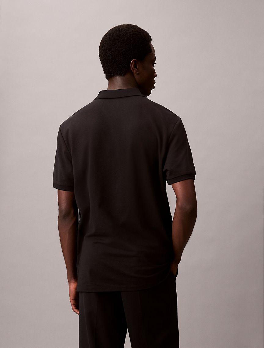 Calvin Klein Mens Tech Pique Zip Polo Shirt - Orange Product Image