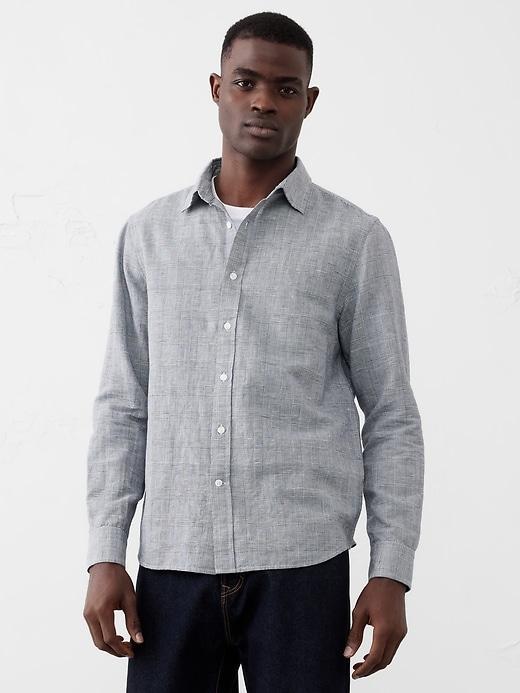 Slim Linen-Blend Shirt Product Image