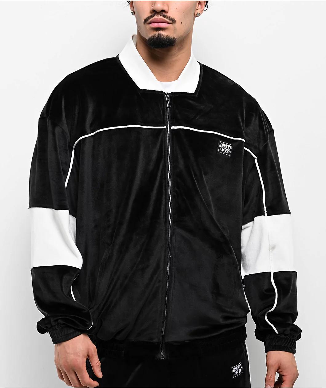 FB County Black Velour Track Jacket Product Image