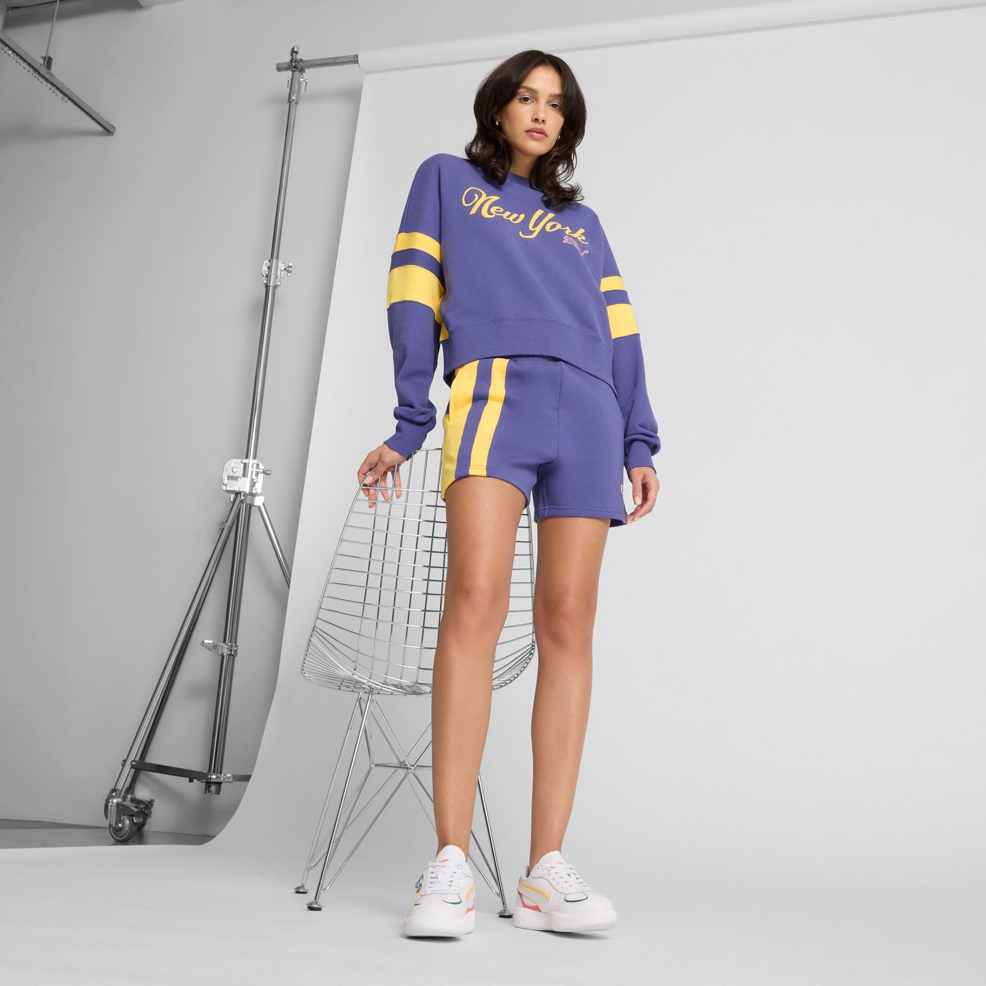 PUMA Wardrobe Essentials Bright Lights NYC Flagship Women's Crew Sweatshirt Product Image