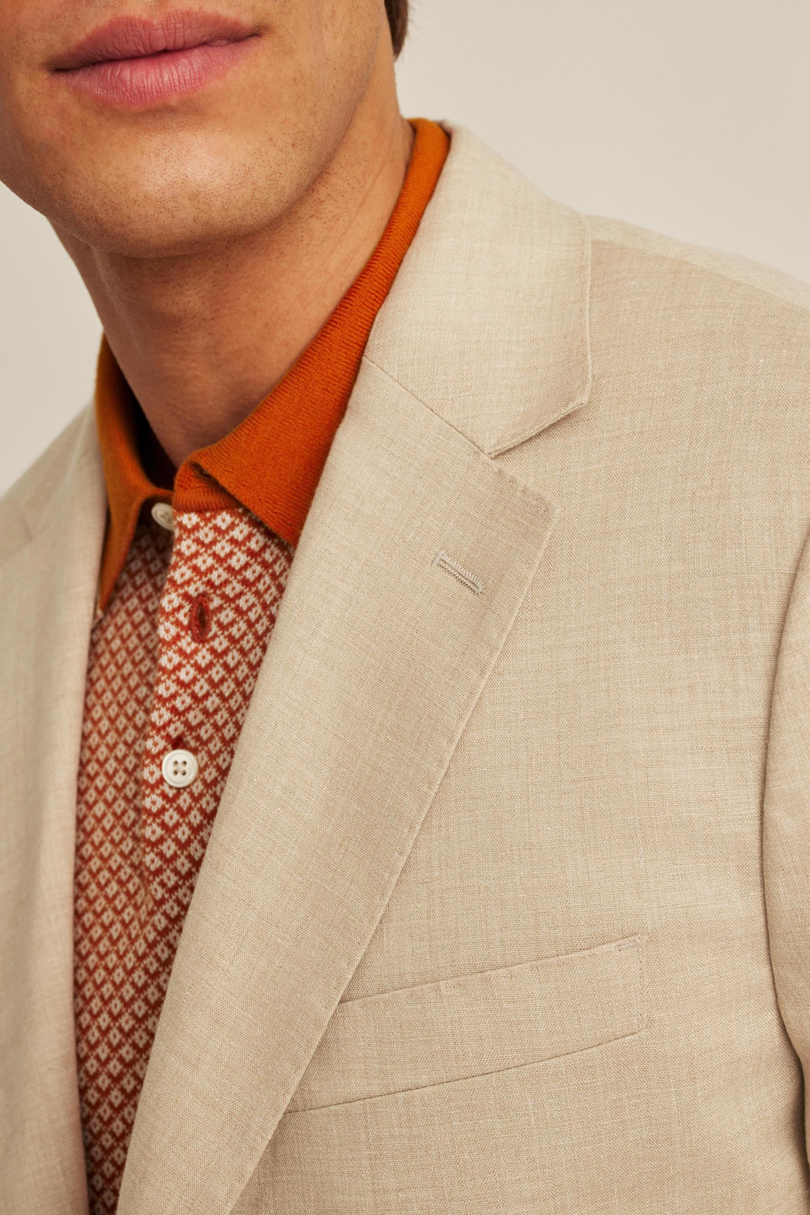 Italian Stretch Linen Suit Jacket Product Image