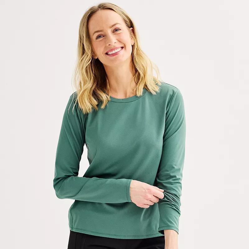 Women's Tek Gear® Essential Soft Long Sleeve Top, Size: Large, Mineral Black Product Image