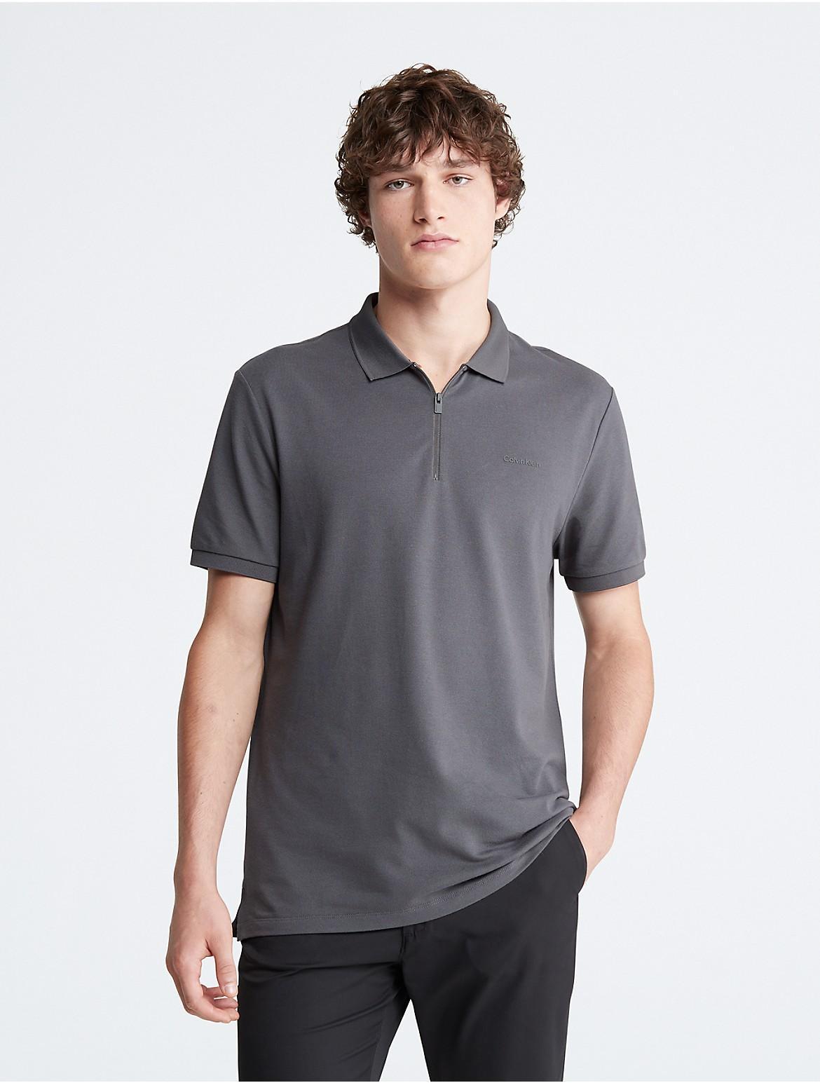 Calvin Klein Men's Tech Zip Polo Shirt - Grey - S Product Image