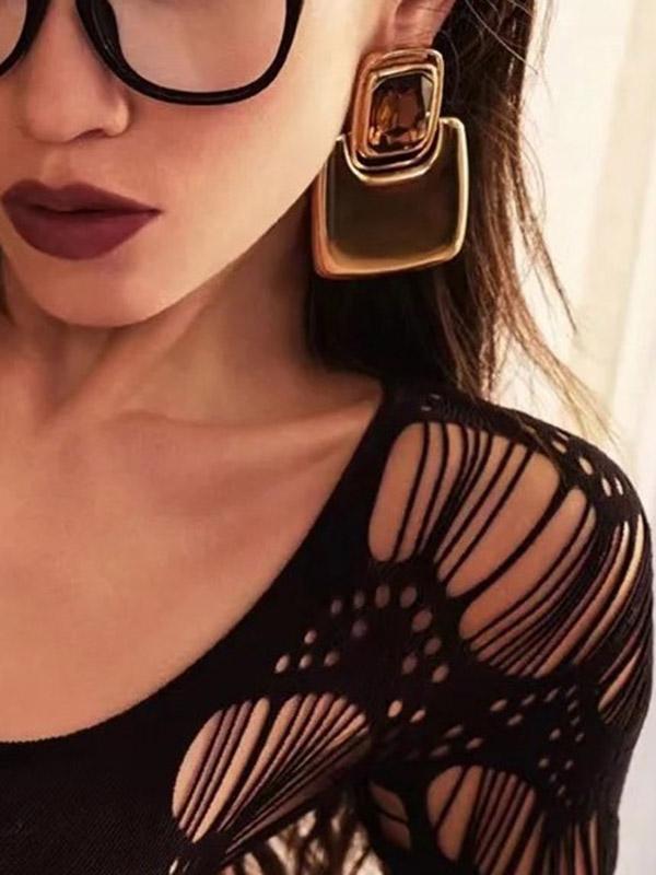 Geometric Shiny Earrings Accessories Product Image