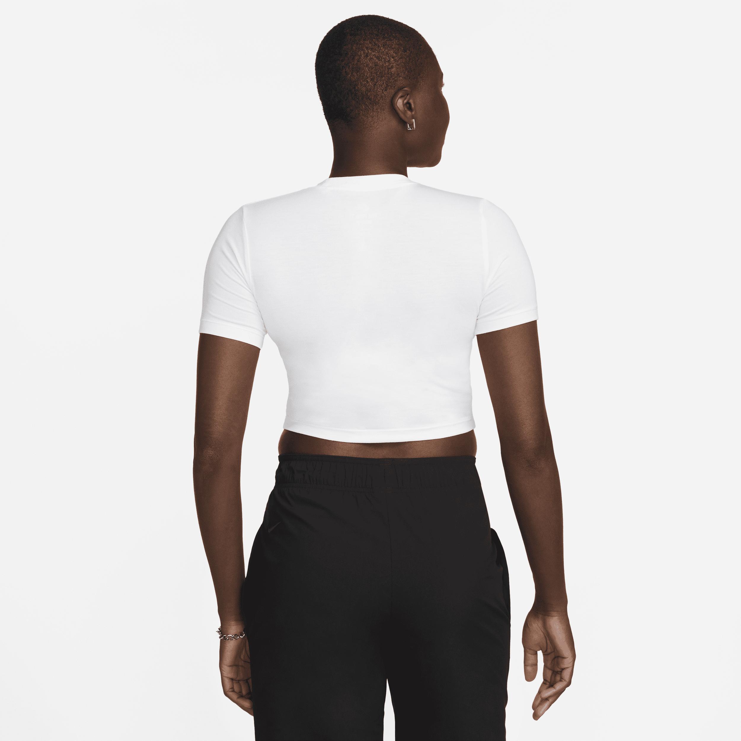 Nike Womens Sportswear Essential Slim-Fit Crop T-Shirt Product Image