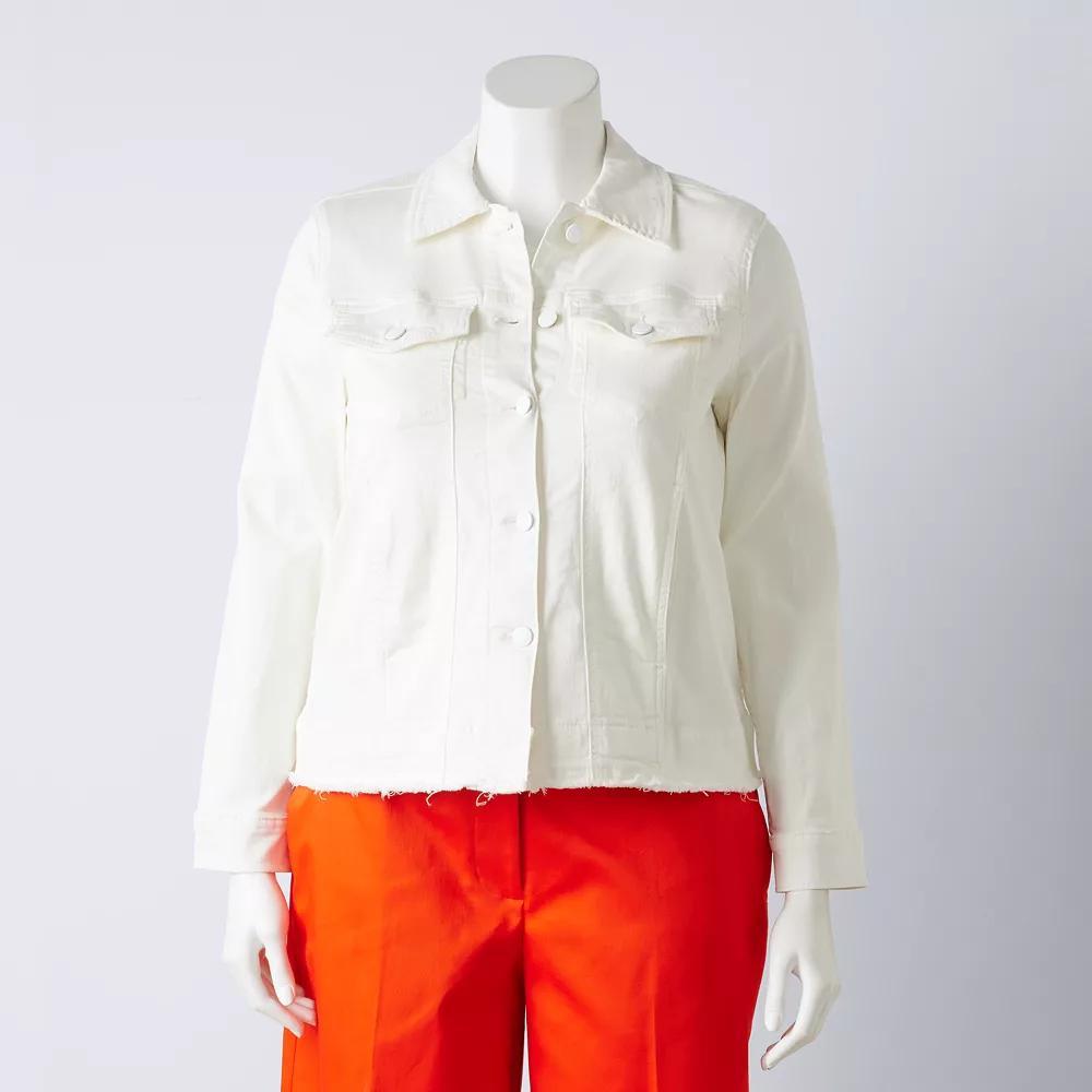 Women's Simply Vera Vera Wang Denim Jacket, Size: 5XL, Modern White Product Image