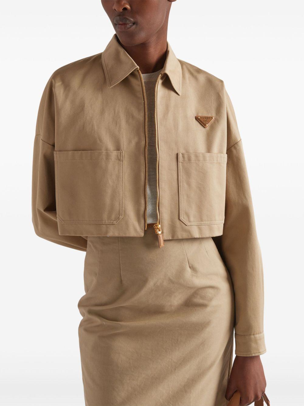 triangle-logo cropped jacket Product Image