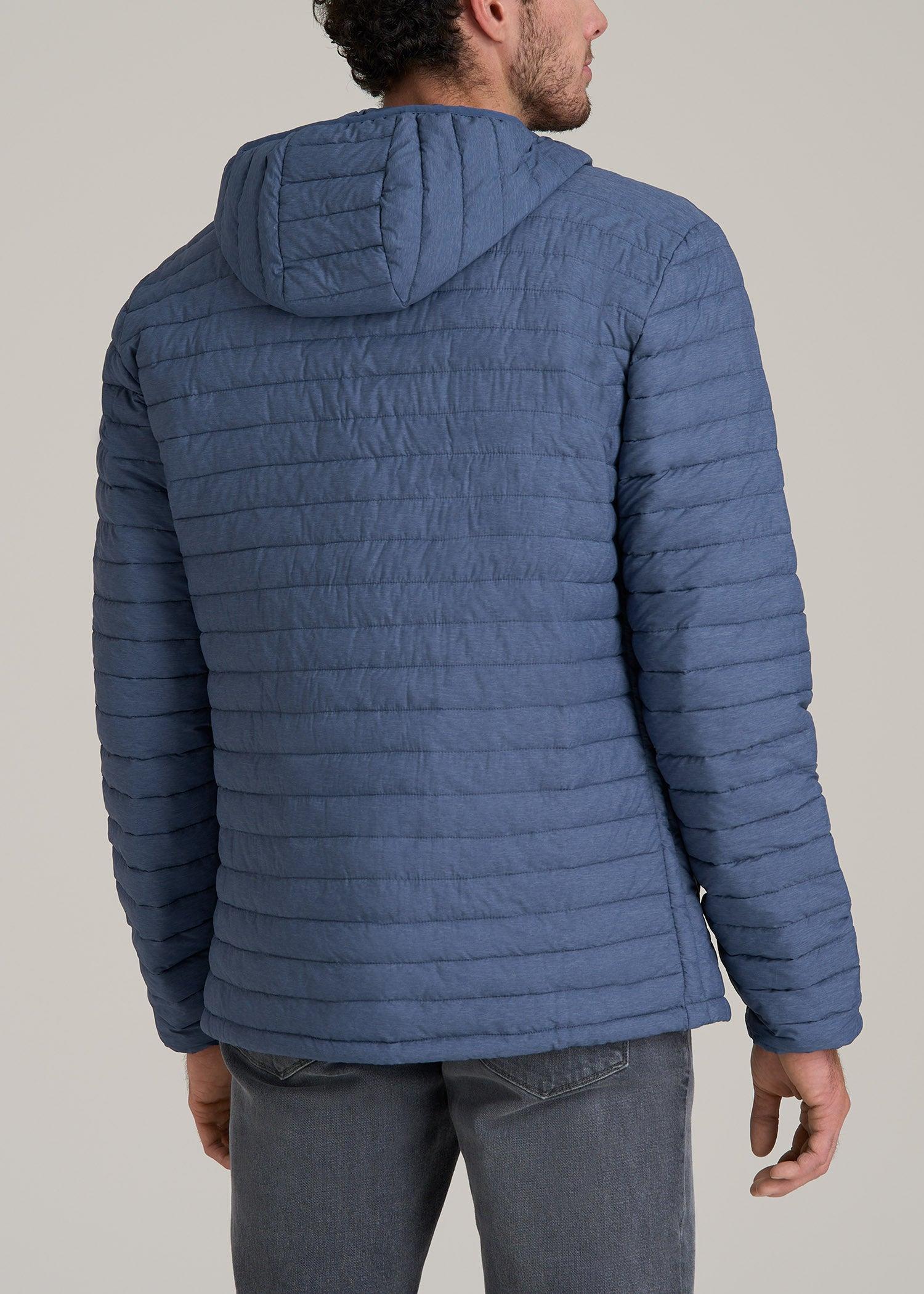 Tall Men's Packable Puffer Jacket in Steel Blue Product Image