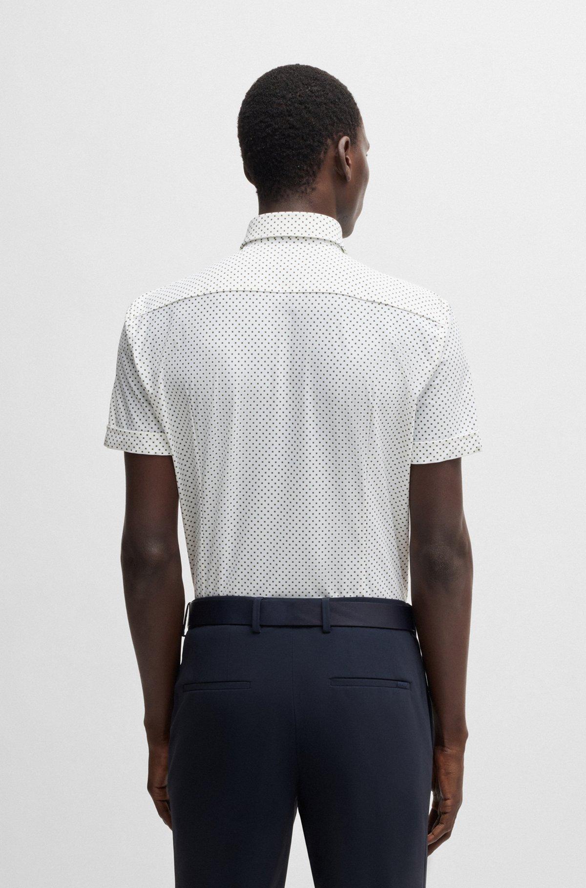 Slim-fit shirt in printed performance-stretch jersey Product Image