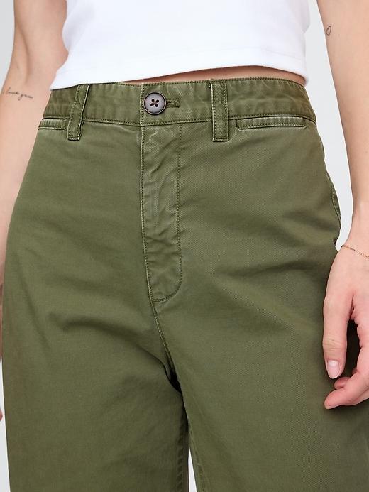 High Rise Stride Wide-Leg Ankle Khakis Product Image