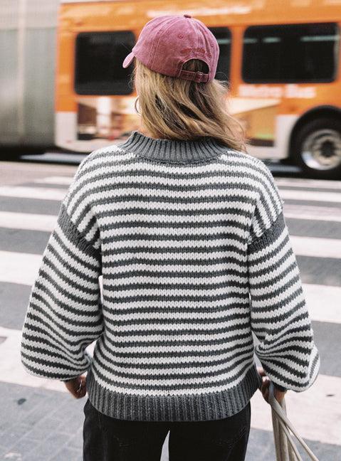 Soloman Sweater Grey Stripe Product Image