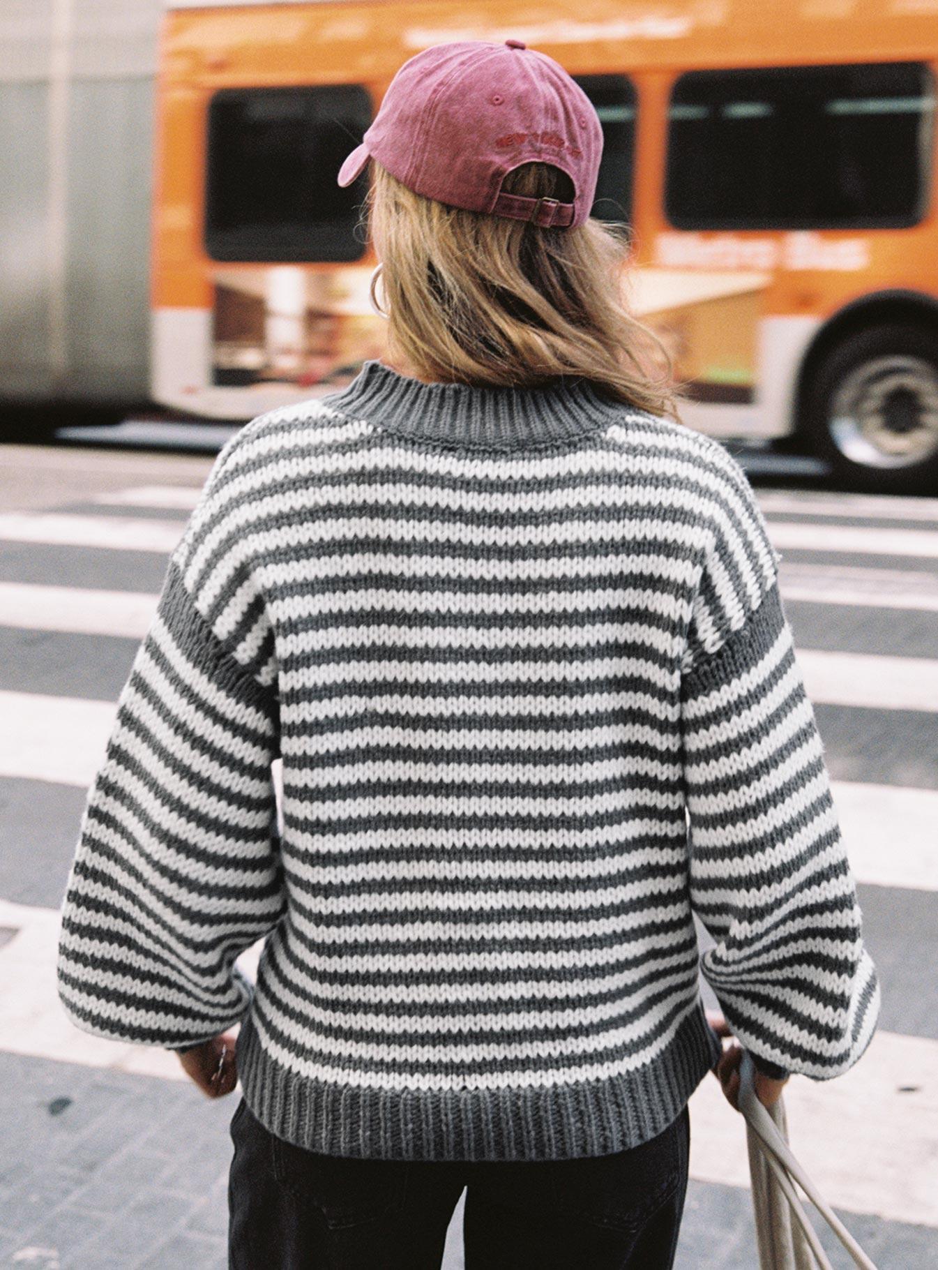 Soloman Sweater Grey Stripe Product Image