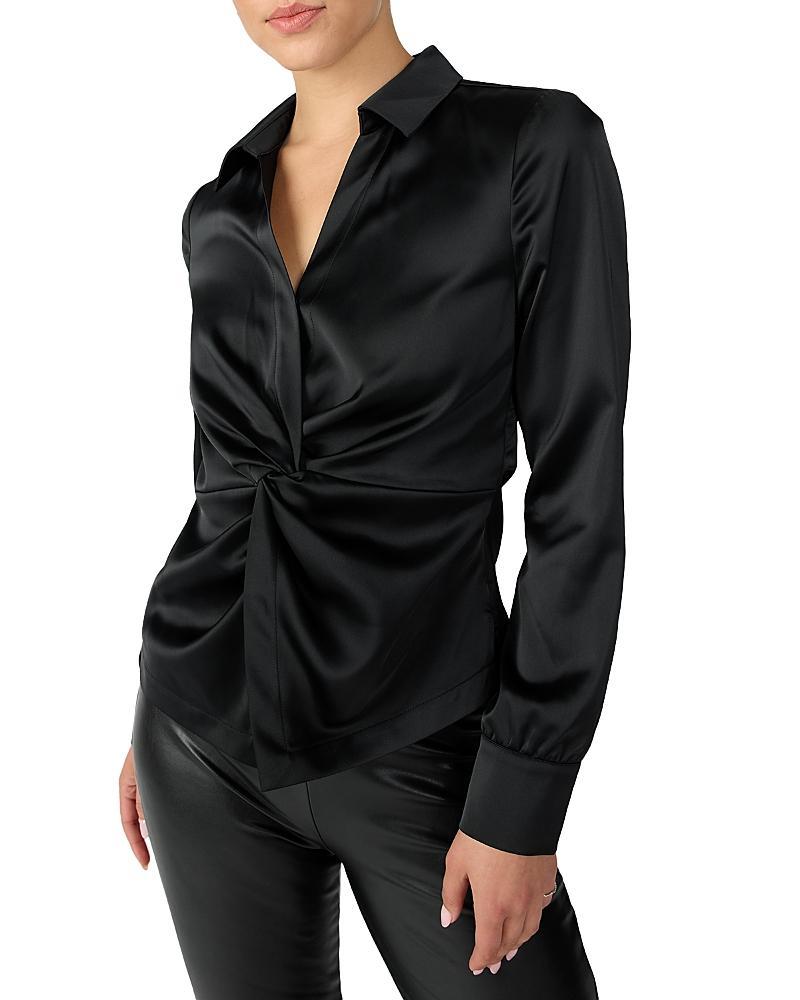 Sanctuary Easy On Me Satin Blouse (Sugar Plum) Women's Blouse Product Image
