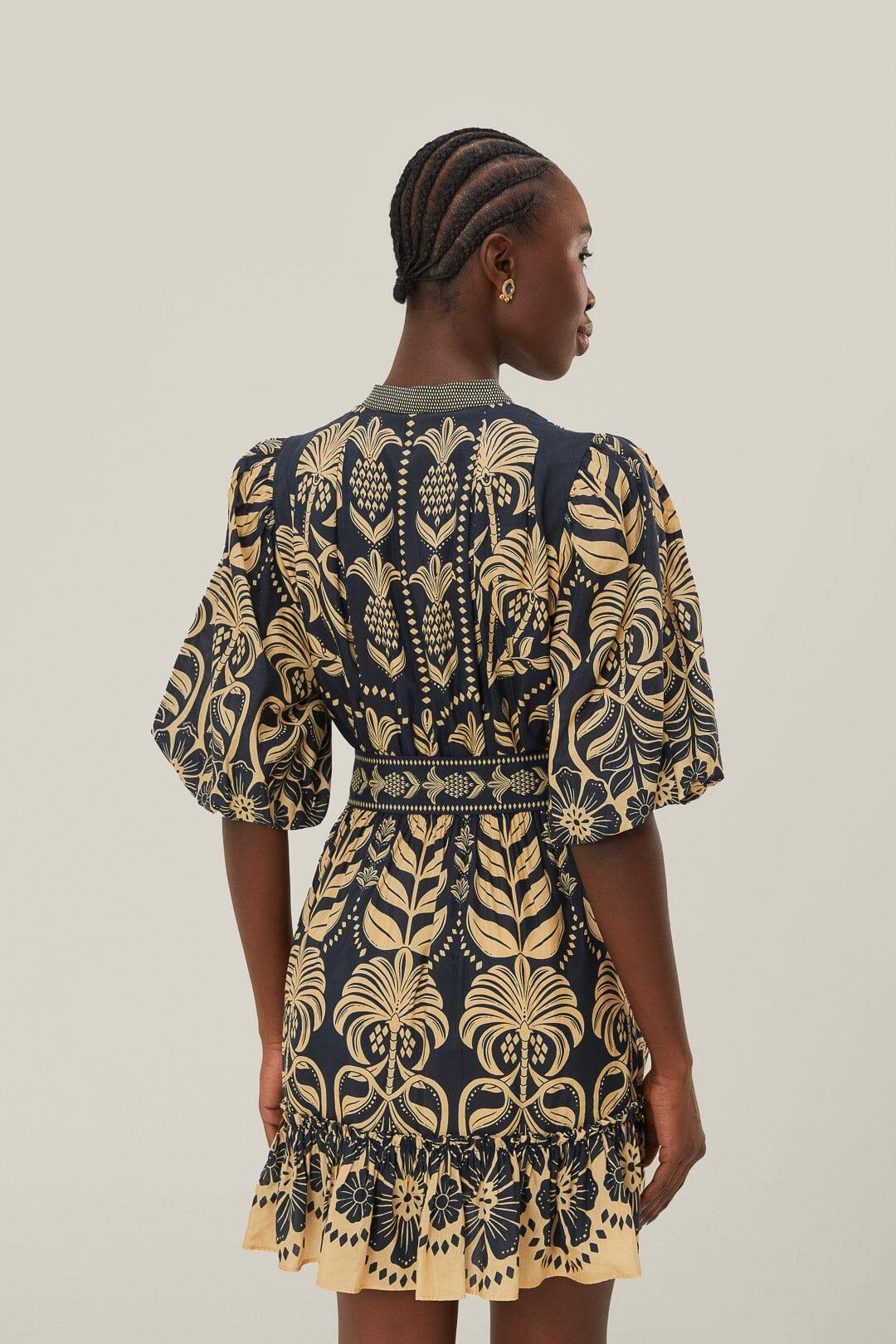 Navy Blue Ainika Tropical Splendor Mini Dress, AINIKA TROPICAL SPLENDOR BLUE / XL Product Image