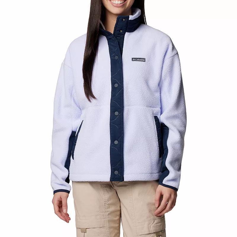 Women's Columbia Cloud Point Snap Front Fleece Jacket, Size: XXL, Stone Green Product Image