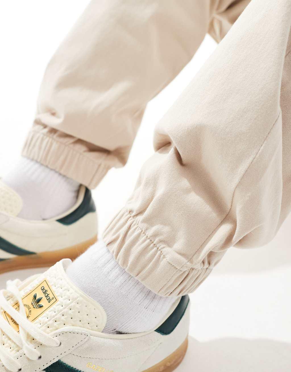 French Connection cuffed cargo pants in stone  Product Image
