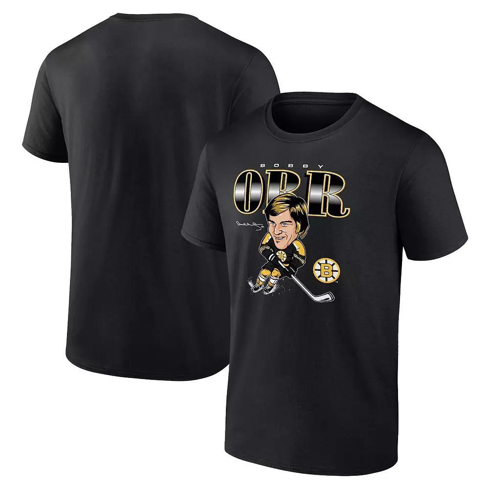Men's Fanatics Branded Bobby Orr Black Boston Bruins Player Caricature T-Shirt, Size: Small Product Image