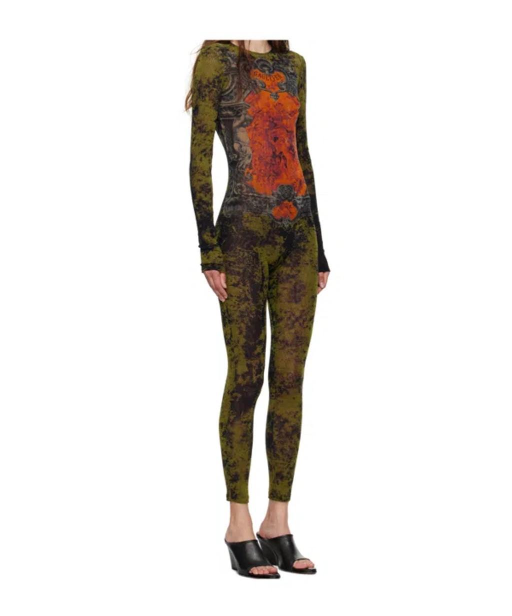 JEAN PAUL GAULTIER Graphic Print Full-length Dress With Long Sleeves In Black Product Image