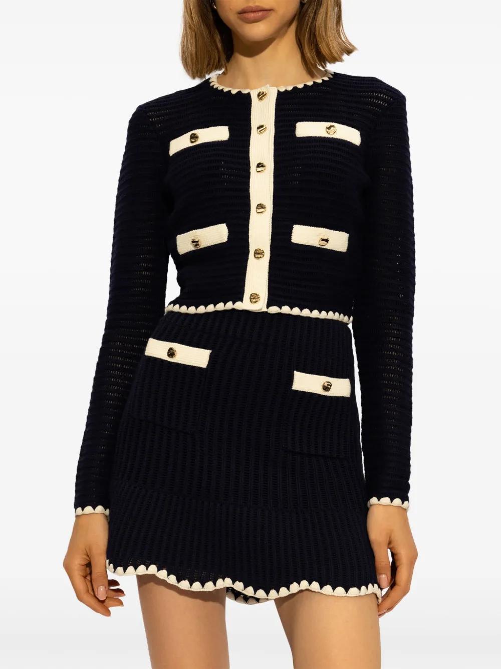 crochet-knit cropped cardigan Product Image