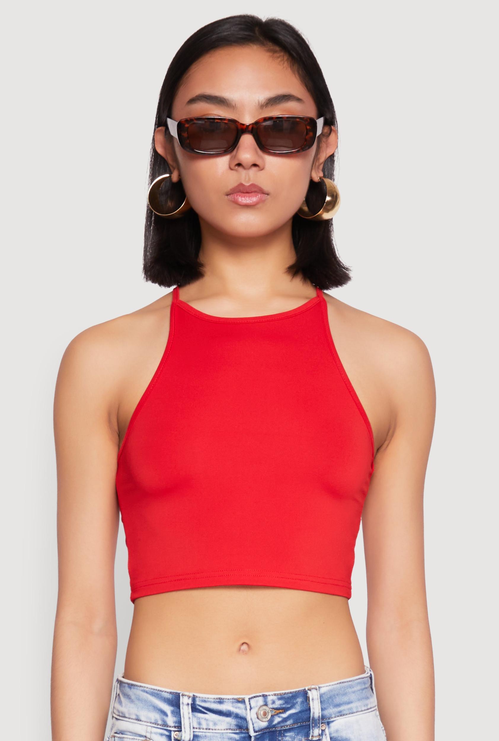 Daisy High Neck Cropped Tank Top Female Product Image