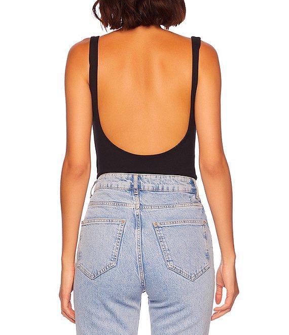 Susana Monaco Signature Stretch Knit Low Open Back Tank Bodysuit Product Image