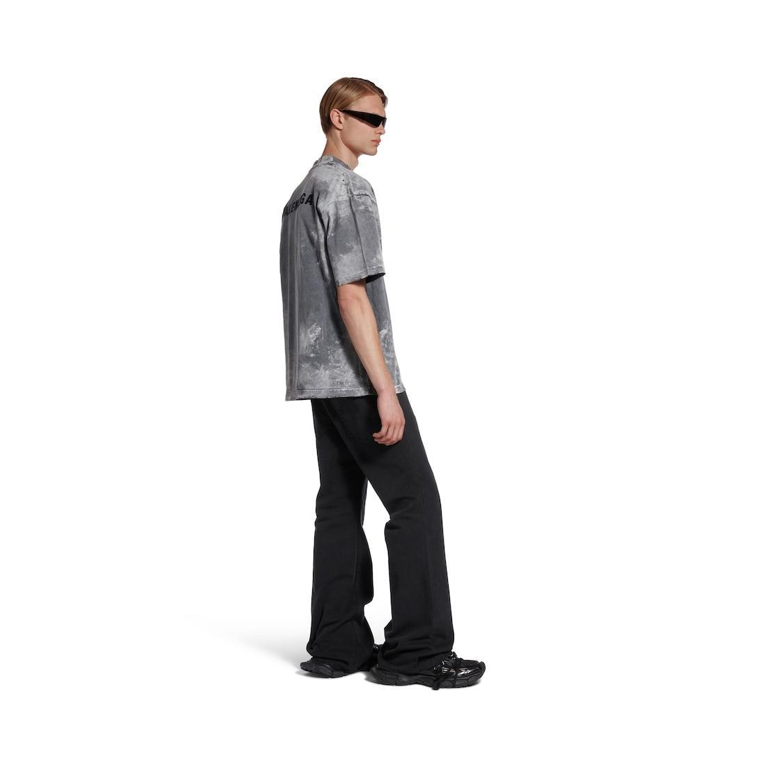 Men's Balenciaga Back T-shirt Medium Fit  in Grey Product Image