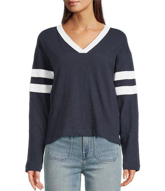 Faherty Sunwashed Crew Neck Long Sleeve Stripe Top Product Image
