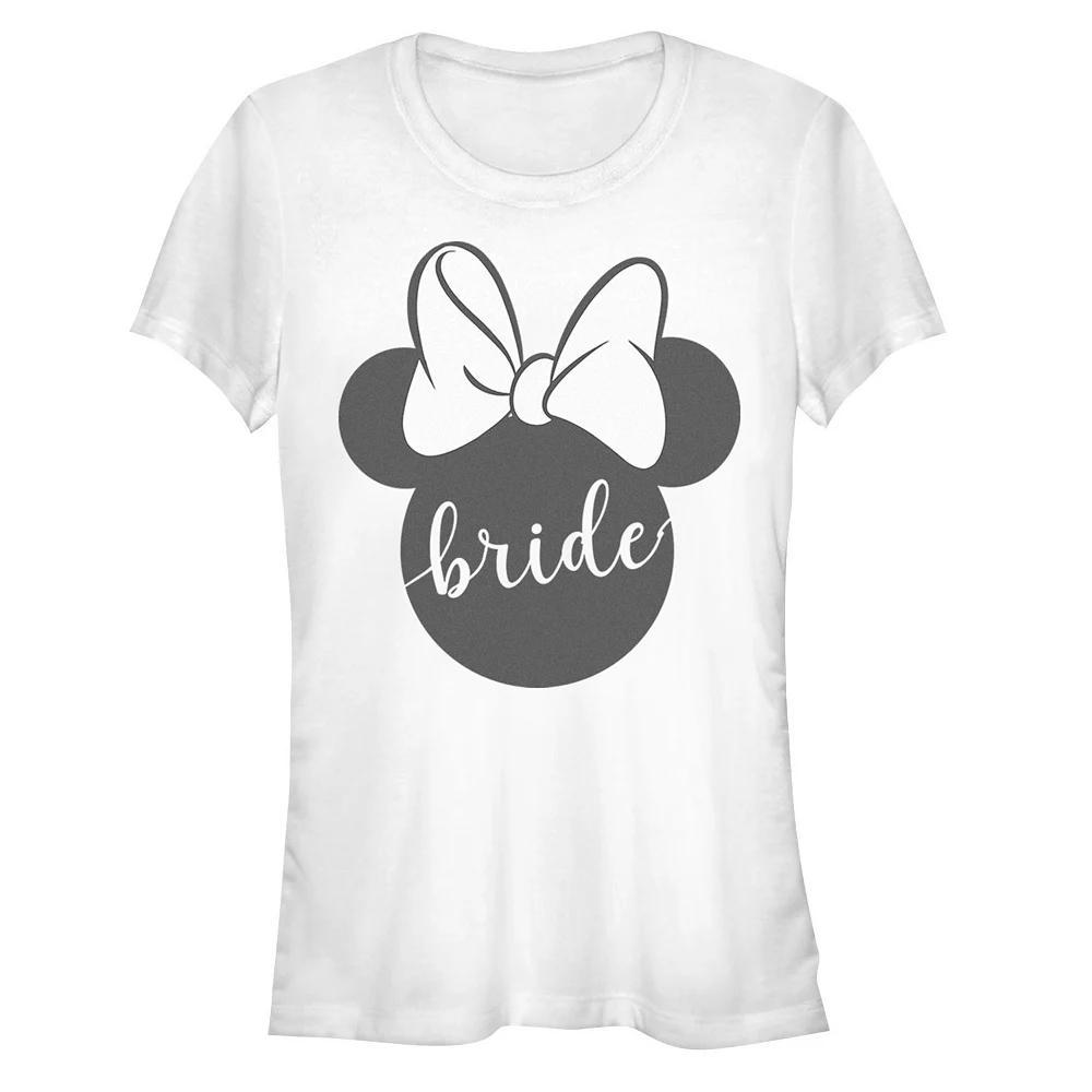 Disney's Minnie Mouse Bride Sign Juniors' Graphic Tee, Women's, Size: Small, White Product Image