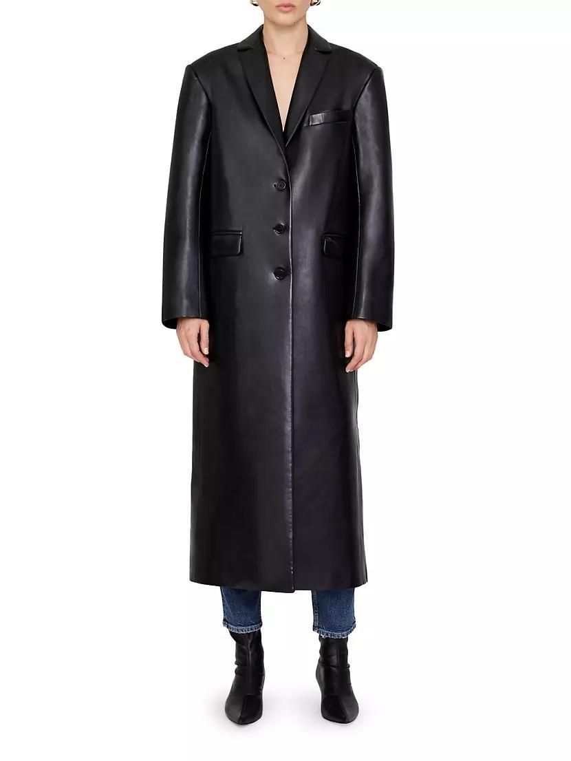 Quinn Leather-Blend Tailored Coat Product Image