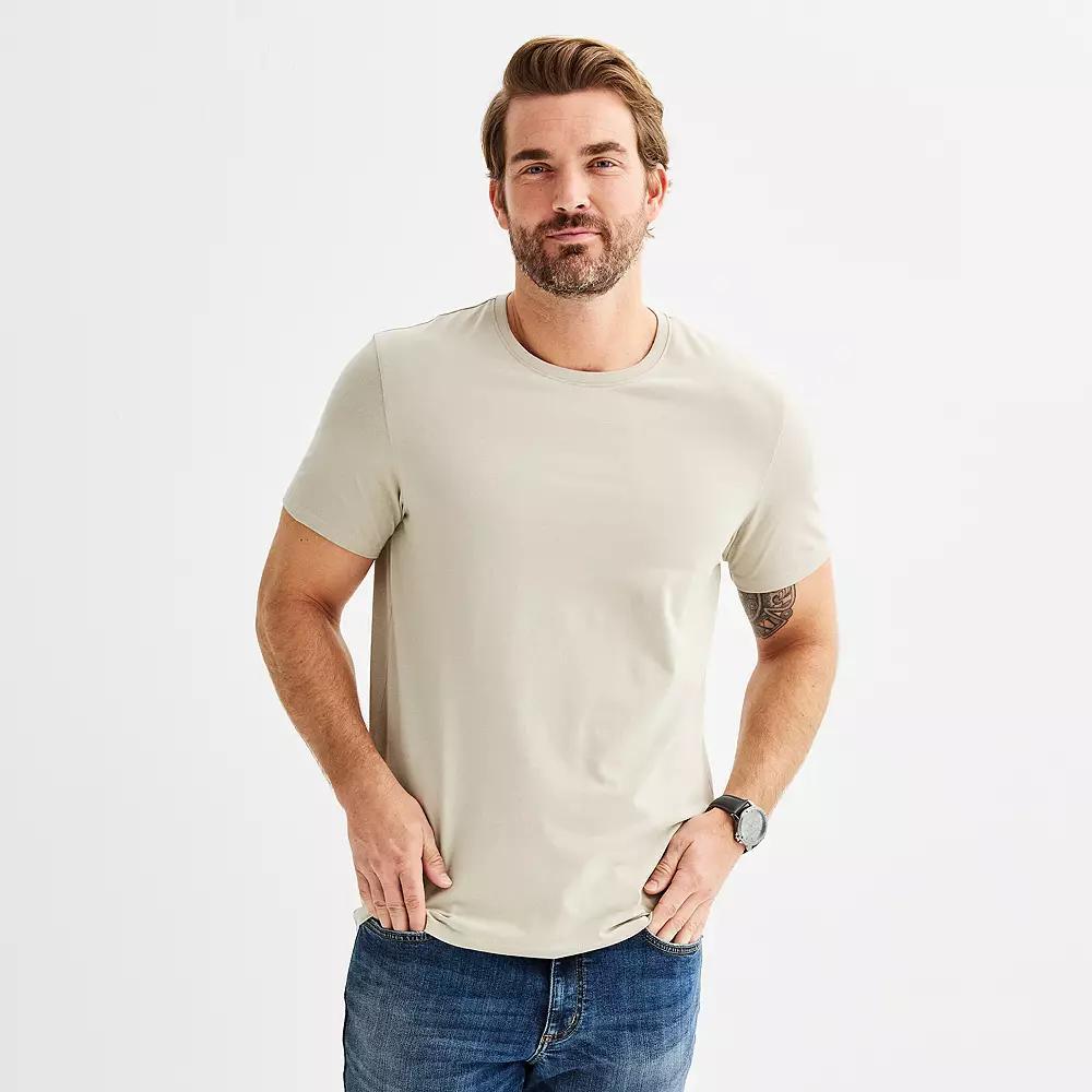 Men's Apt. 9® Premier Flex Short Sleeve Crewneck Tee, Size: Small, Gray Inlay Product Image
