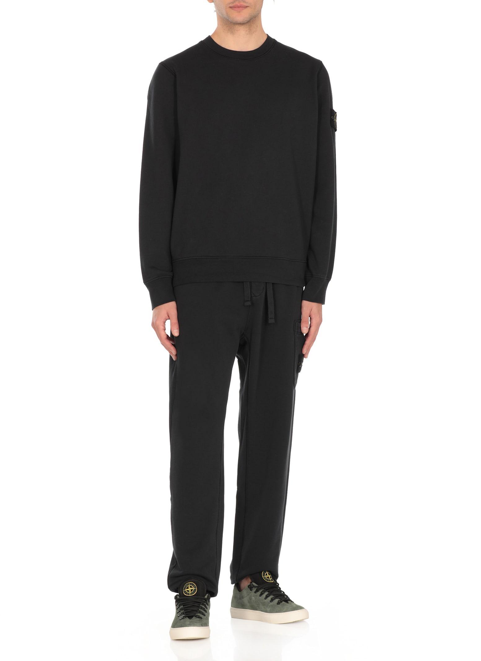 STONE ISLAND Logo Patch Sweatshirt In Blue Product Image