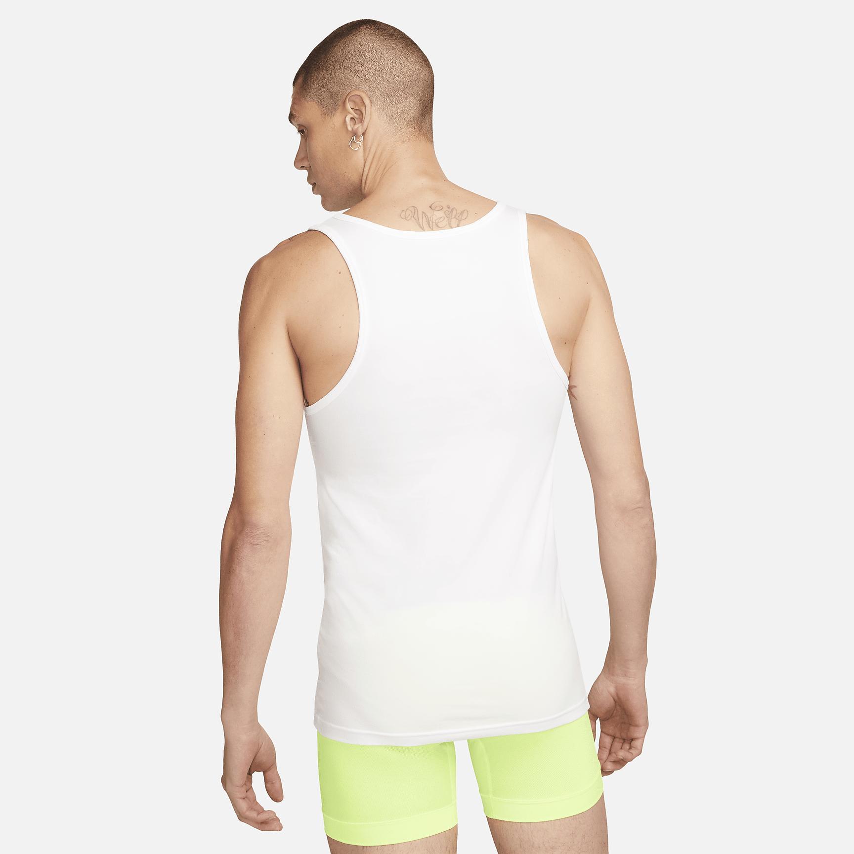 Nike Men's Dri-FIT Essential Cotton Stretch Slim Fit Tank Top Undershirt (2-Pack) Product Image