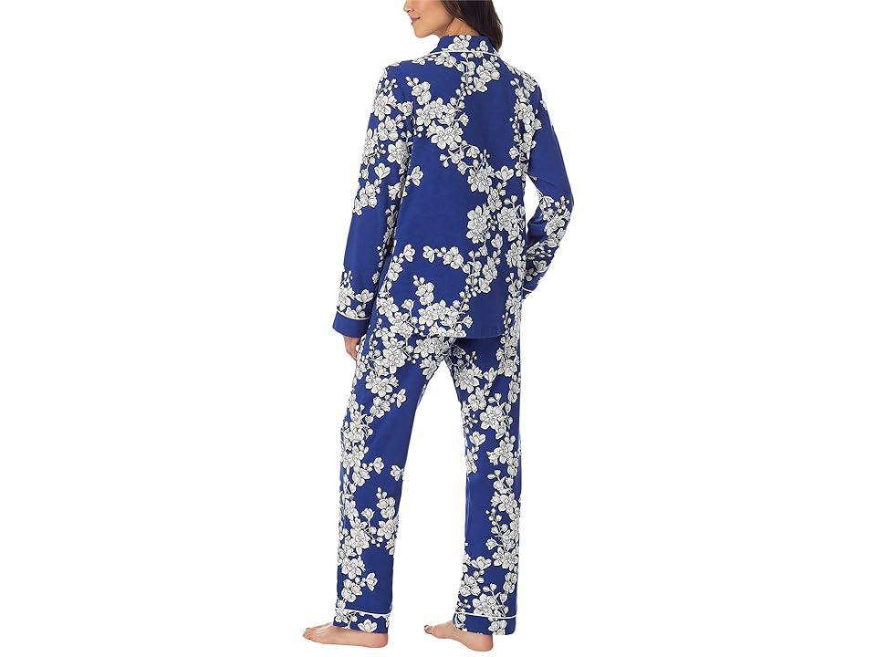 Bedhead PJs Long Sleeve Classic Notch Collar Pajama Set (Cotton Spandex) (Navy Shadow Blossom) Women's Pajama Sets Product Image