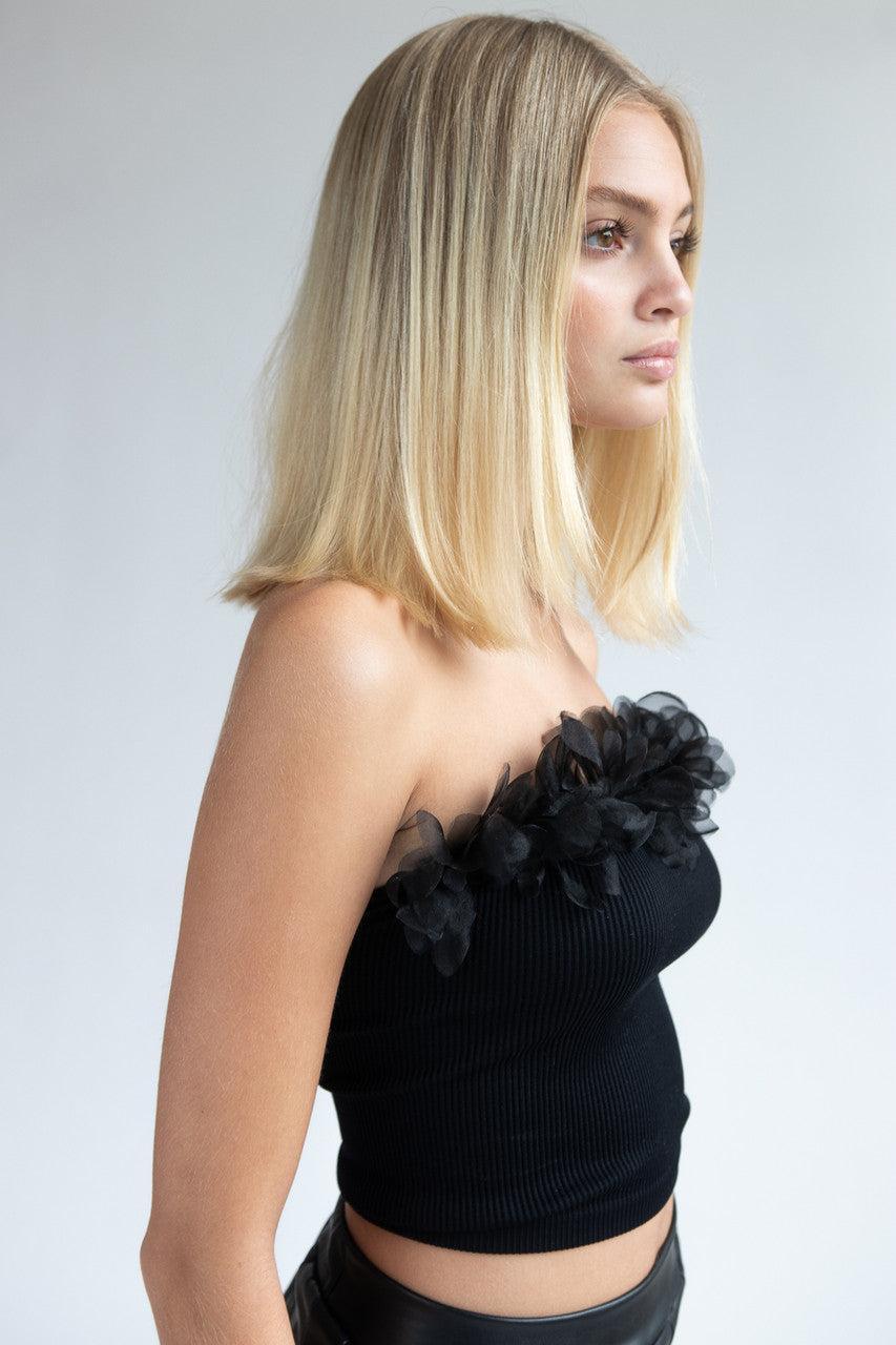 Tulle Feather Seamless Tube Top Product Image