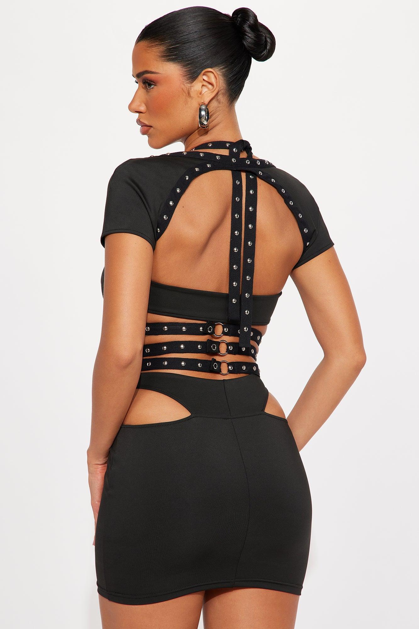 Amina Cutout Mini Dress - Black Product Image