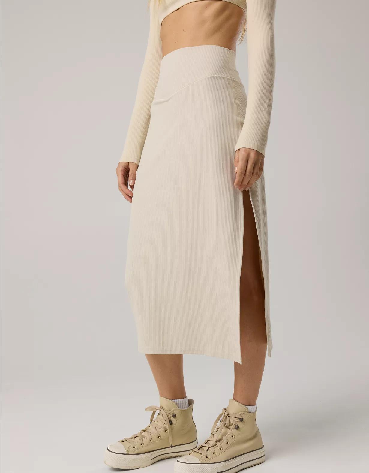OFFLINE By Aerie Real Me XTRA Ribbed Midi Skirt Product Image