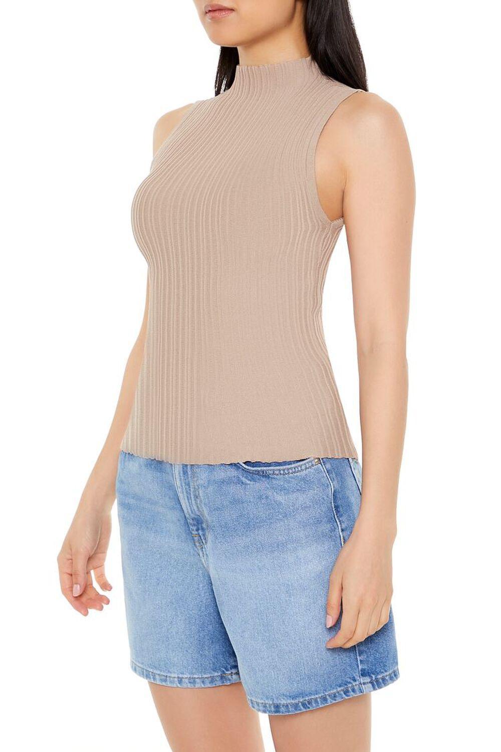 Ribbed Sleeveless Mock Neck Top | Forever 21 Product Image
