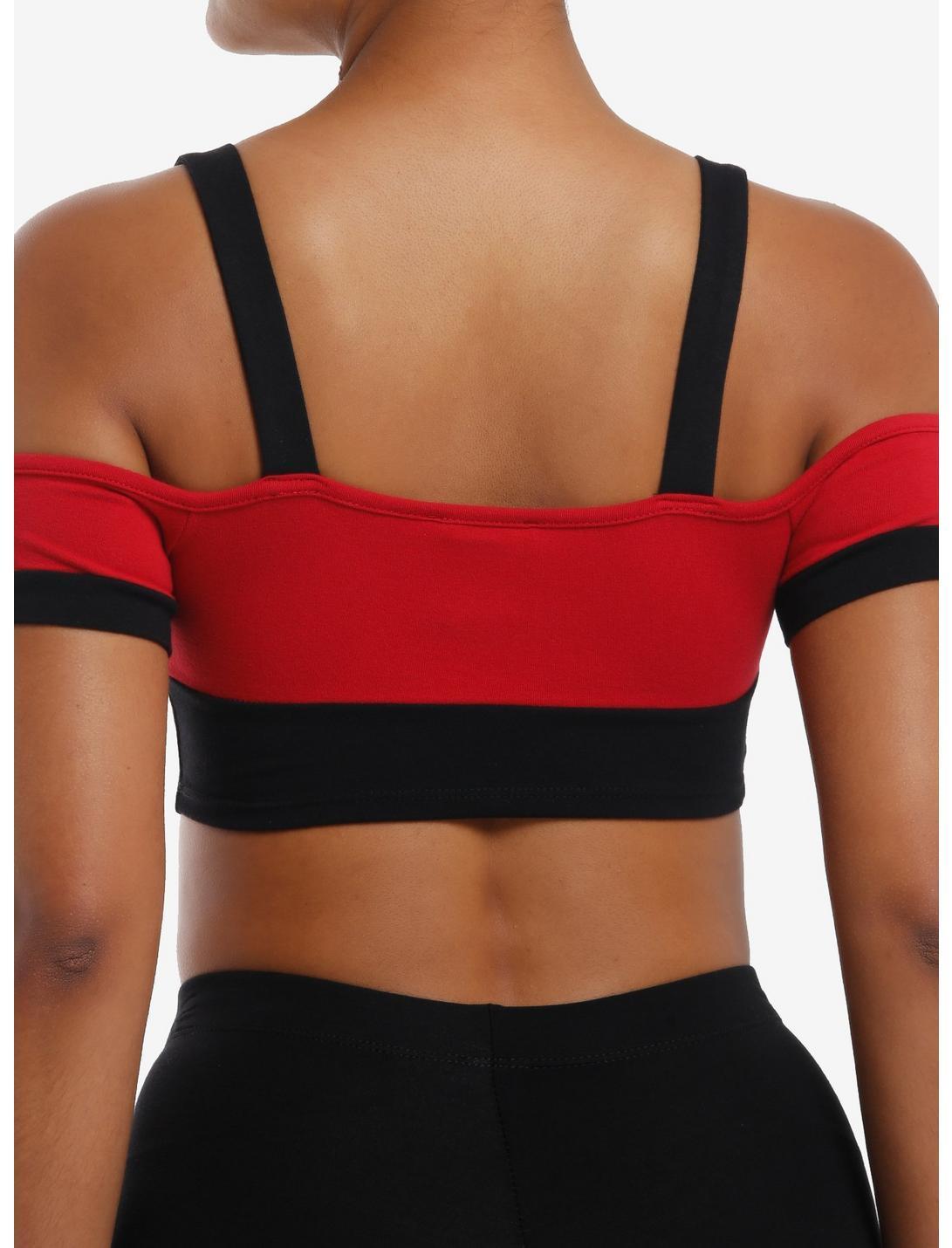 Black & Red Cold Shoulder Bralette Product Image