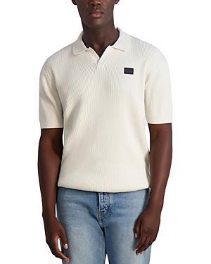 Mens Logo Patch Ribbed Polo Sweater Product Image