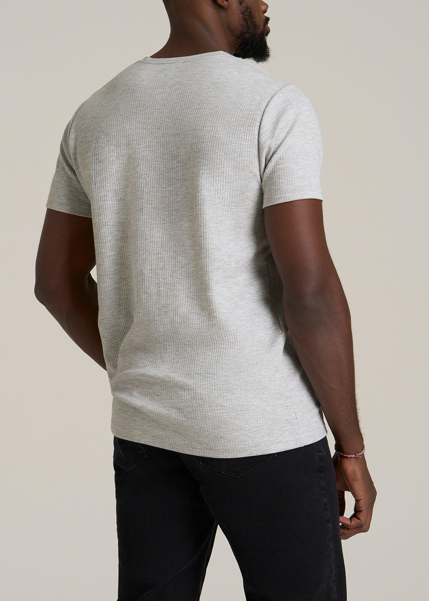 Cloud Knit Waffle Short Sleeve Tee for Tall Men in Light Heather Grey Product Image