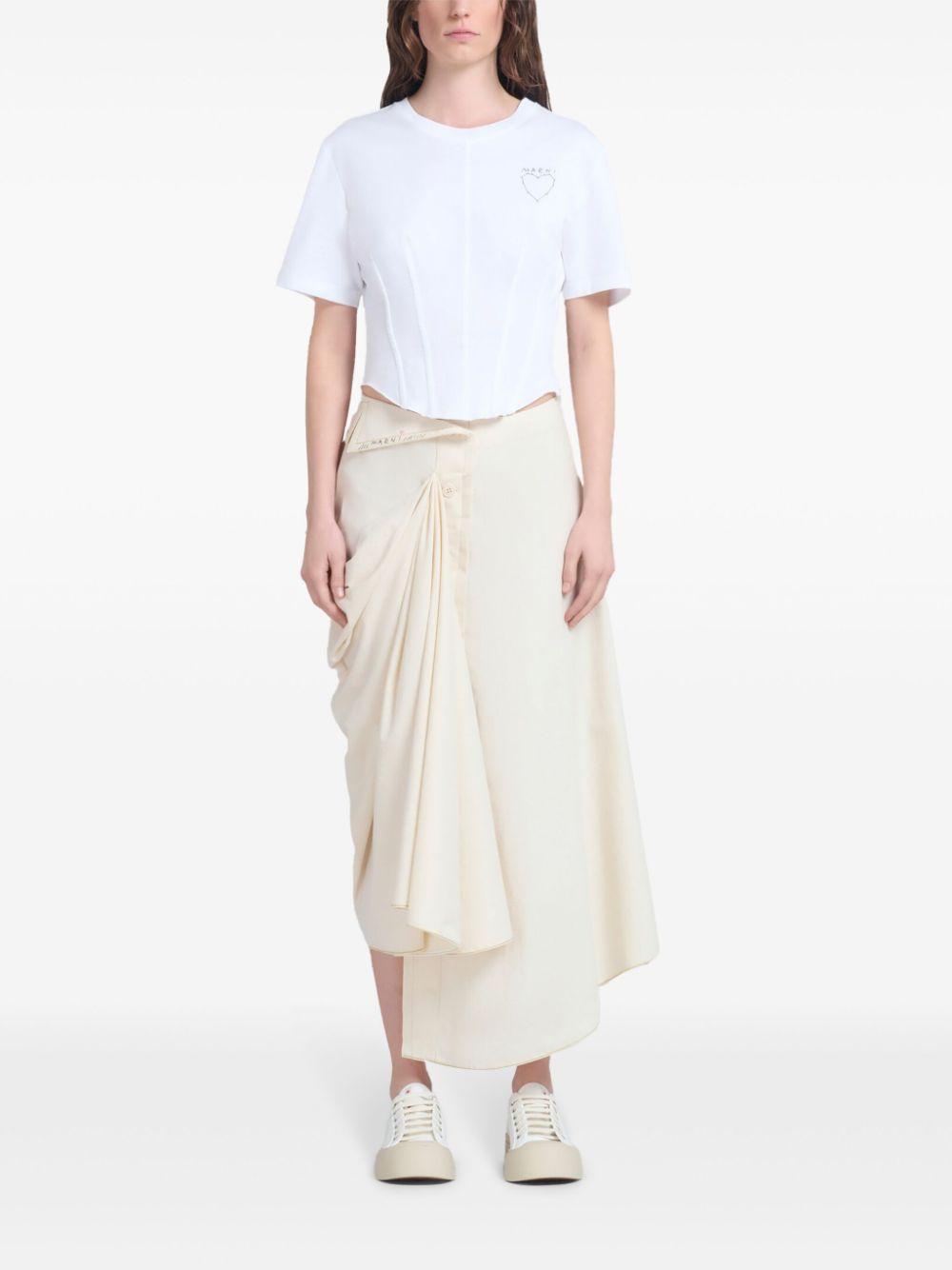 asymmetric draped cotton skirt Product Image