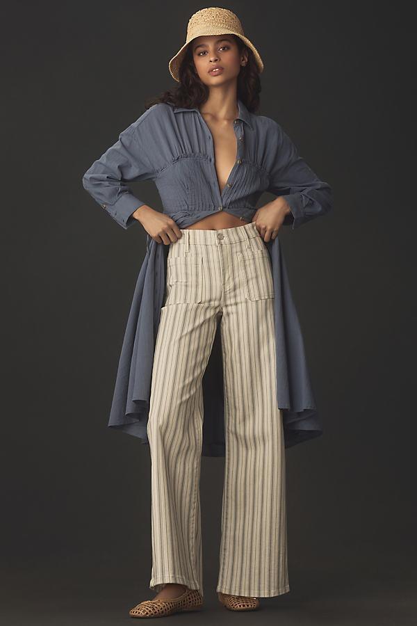 Womens Le Slim Palazzo Bardot Striped Pants Product Image