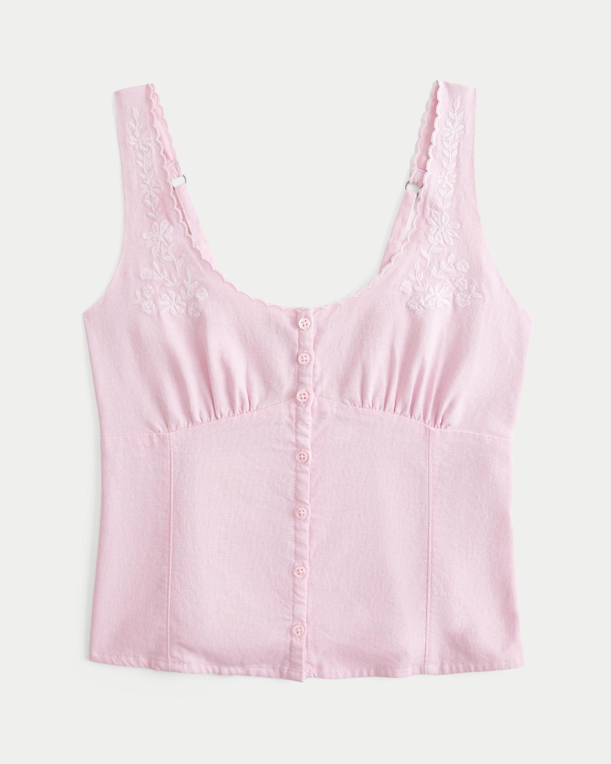Linen Blend Button-Through Top Product Image