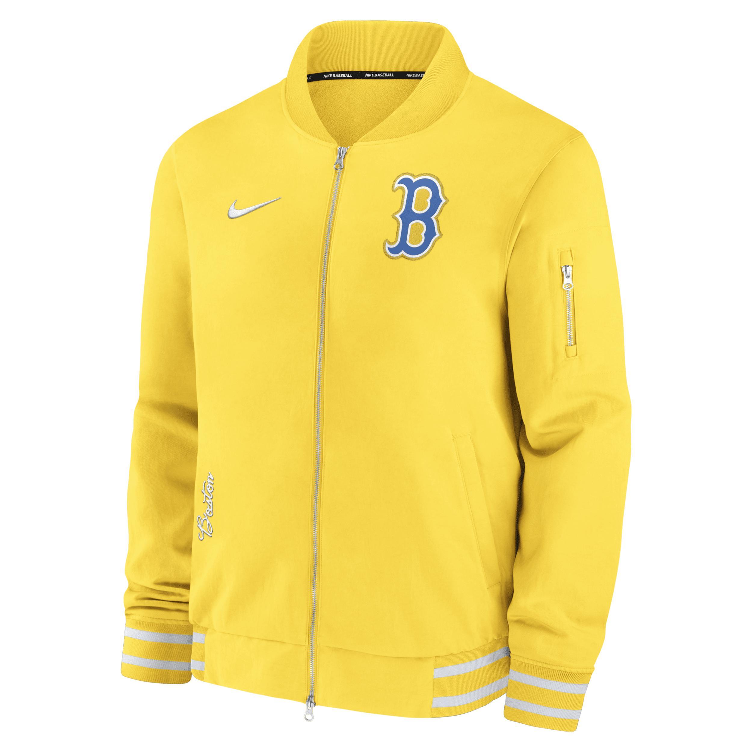Boston Red Sox Authentic Collection City Connect Game Time Nike Men's MLB Full-Zip Bomber Jacket Product Image