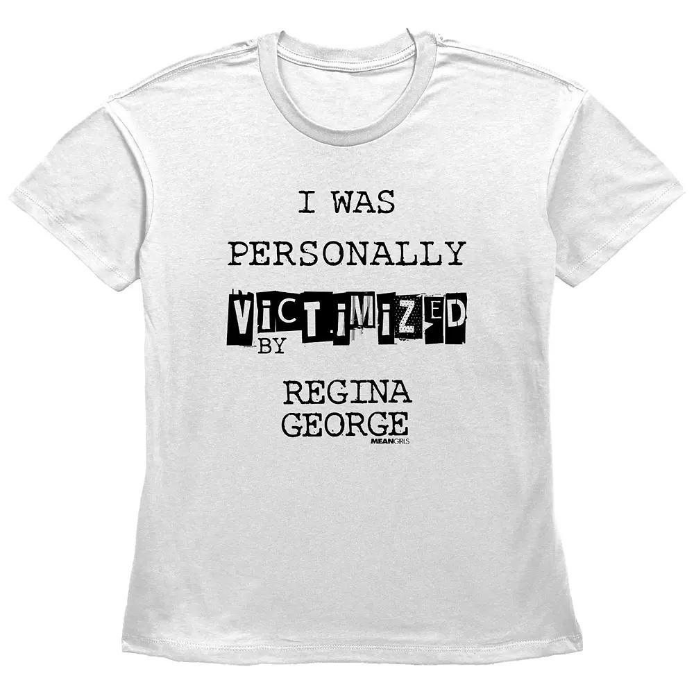 Womens Mean Girls Victimized By Regina George Basic Fit Graphic Tee, Girls Product Image