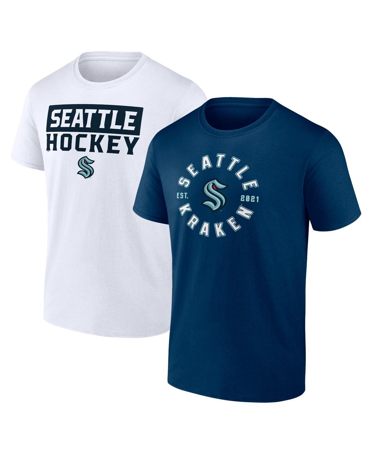 Men's Fanatics Seattle Kraken Big & Tall 2-Pack T-Shirt Set, Size: 2XLT, Krk Blue Product Image