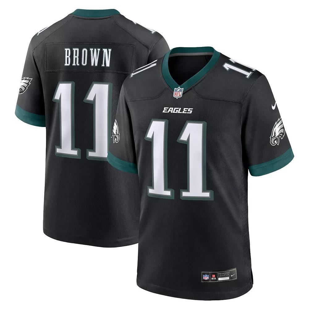 Men's Nike A.J. Brown Black Philadelphia Eagles Alternate Game Jersey, Size: Small Product Image