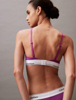 Calvin Klein Women's Icon Cotton Modal Lightly Lined Triangle Bralette - Black - XL Product Image