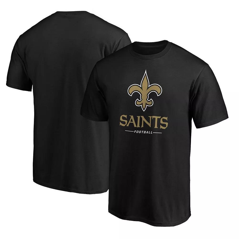 Men's Fanatics Branded Black New Orleans Saints Big & Tall Team Logo Lockup T-Shirt, Size: 1XB Product Image